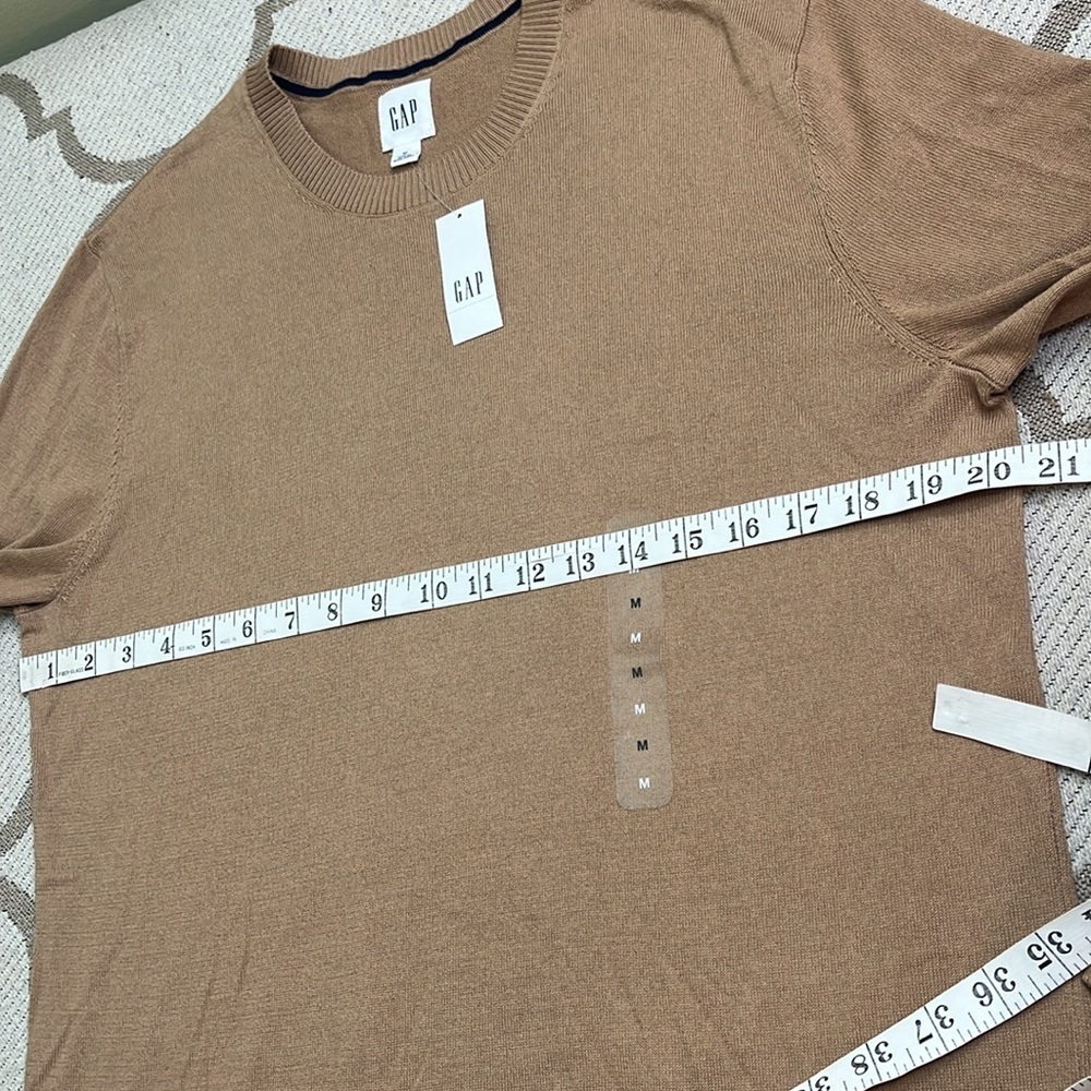 GAP mens core cotton crewneck long sleeve sweater tan, size medium - Picture 4 of 8